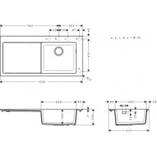 Кухонная мойка Hansgrohe S514-F450 43314290, серый камень