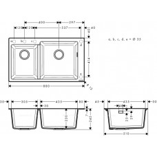 Кухонная мойка Hansgrohe S510-F760 43317380, cерый бетон