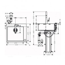 Кухонная мойка с встроенным смесителем Hansgrohe C71-F450-01 43207000, хром