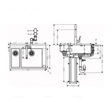 Кухонная мойка с встроенным смесителем Hansgrohe C71-F655-04 43210000, хром