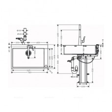 Кухонная мойка с встроенным смесителем Hansgrohe C71-F660-03 43209000, хром