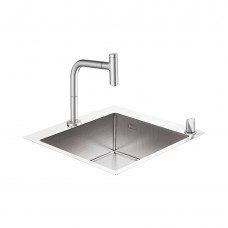 Кухонная мойка с встроенным смесителем Hansgrohe C71-F450-06 43201800, под сталь