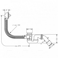 Слив-перелив Hansgrohe Flexaplus 58141180 для нестандартных ванн