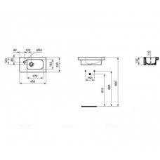 Раковина 45 см Ideal Standard Connect Space E136201, белый