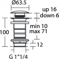 Нажимной донный клапан для раковины Ideal Standard E1483XG