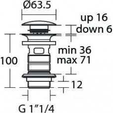 Нажимной донный клапан для раковины Ideal Standard E1482XG