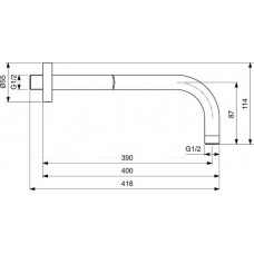 Кронштейн для верхнего душа 400 мм Ideal Standard B9445XG