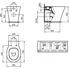 Напольный пристенный унитаз соло Ideal Standard CONNECT AIR AquaBlade® E0042V3
