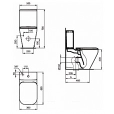 Чаша унитаза-компакта Ideal Standard TONIC II AquaBlade K316901