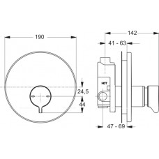 Встраиваемый нажимной смеситель для душа со смешиванием Ideal Standard CERAPLUS B8299AA