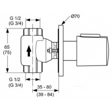Встраиваемый вентиль Ideal Standard CERATHERM 100 A4656AA