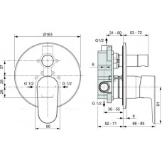 Встраиваемый смеситель для ванны/душа Ideal Standard CERAFINE O A7193XG