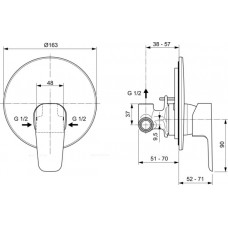Встраиваемый смеситель для душа Ideal Standard CERAPLAN III A6382AA