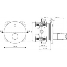 Встраиваемый смеситель для душа со смешиванием Ideal Standard CERAPLUS A6155AA