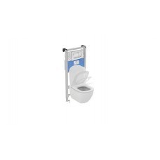 Комплект Ideal Standard Tesi Prosys Solea M1 безободковый подвесной унитаз + крышка-сиденье + встраиваемая инсталляция и механическая панель смыва T355101PT