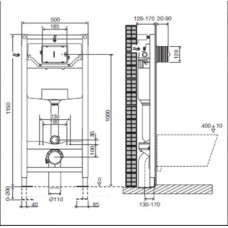 Комплект подвесной унитаз  Jacob Delafon Patio E21734RU-00 с сиденьем микролифт + система инсталляции с кнопкой хром