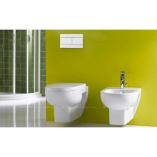 Комплект подвесной безободковый унитаз Jacob Delafon Elite E21755RU-00 с сиденьем микролифт + система инсталляции с кнопкой белой