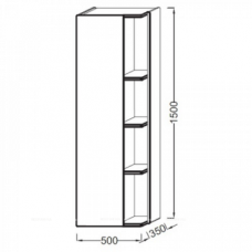 Шкаф-пенал Jacob Delafon Terrace 50 см EB1179D-G1C белый глянцевый
