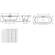 Чугунная ванна Jacob Delafon Volute 170x80 E6D037-00