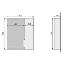 Зеркало-шкаф Jorno Moduo Slim Mod.03.60/W, белый
