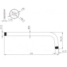 Кронштейн для верхнего душа Lemark, LM8029C