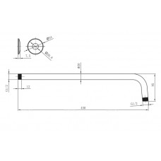 Кронштейн для верхнего душа Lemark, LM8030C
