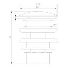Донный клапан Lemark Jasmine, клик-клак, бронза LM6680B