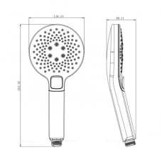 Душевая лейка Lemark LM0819СW 3-функциональная, LM0819CW