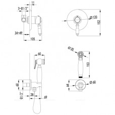 Гигиенический душ со смесителем Lemark Villa встраиваемый LM4819C