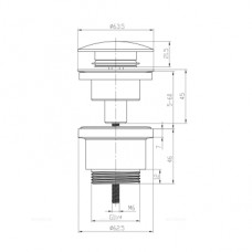Донный клапан Lemark, клик-клак, универсальный, графит LM8500GM