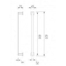 Вешалка для полотенца Omnires Nelson 62 см (графит), NL80216GR