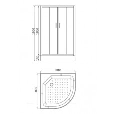 Душевая кабина Parly Classic Эконом 80х80 см EC83NR стекло тонированное