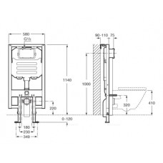 Инсталляция Roca DUPLO WC COMPACT 890080020 для подвесного унитаза