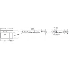 Раковина 80 см Roca Inspira square 32752B660 кофе