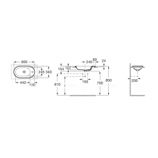 Раковина 60 см Roca Meridian 32724E000 белый