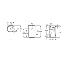 Раковина Roca Beyond 50х42х87,5 3270B0640 Onix