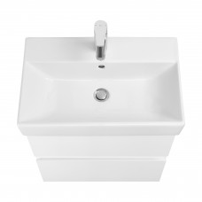 Тумба с раковиной Roca Oleta 60 белый глянец, 2 ящика, 857639806