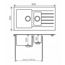 Мойка кухонная Tolero Twist TTS-890K 474438 белый