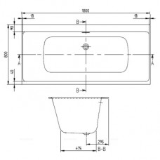 Квариловая ванна Villeroy & Boch Subway 3.0 180х80 см UBQ180SBW2DV-01