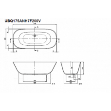 Квариловая ванна Villeroy & Boch Theano 175х80 см UBQ175ANH7F200V-01
