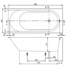 Квариловая ванна Villeroy & Boch Oberon 2.0 180х80 см UBQ181OBR2DV-01