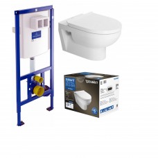 Комплект Duravit DuraStyle Basic Rimless 45620900A1 подвесной унитаз + инсталляция 92246100