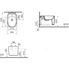 Биде Vitra Plural подвесное, цвет черный матовый, 7831B483-0288
