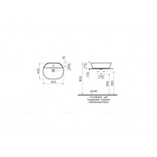 Раковина Vitra Geo накладная 55 см, цвет белый, 7428B003-0001