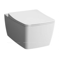 Комплект безободкового унитаза VitrA Metropole 9820B003-7201, кнопка хром