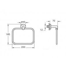 Полотенцедержатель VitrA Minimax S A44783, глянцевый хром