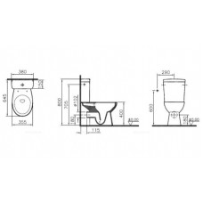 Унитаз-компакт VitrA S10 9822B003-7204 безободковый с микролифтом