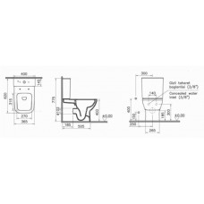 Унитаз-компакт VitrA Integra Square с тонким сиденьем микролифт, 9833B003-7204