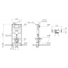 Инсталляция VitrA Uno для унитаза 730-5800-01EXP